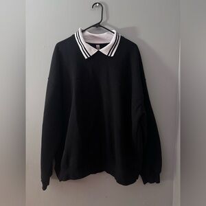 Mono B Black Collared Sweatshirt